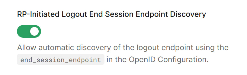 Auth0 End Session Endpoint Discovery toggle option
