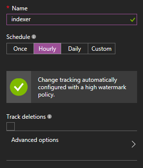 Configuring indexing schedule