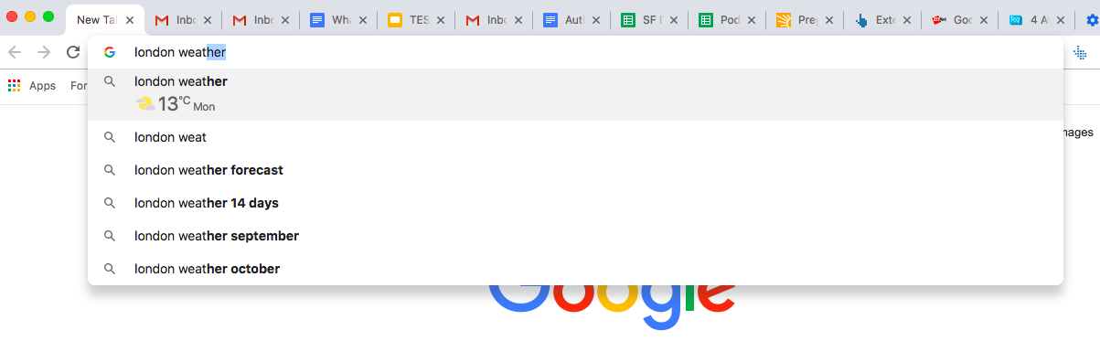 Chrome Omnibox search features include giving you answers directly in the search bar