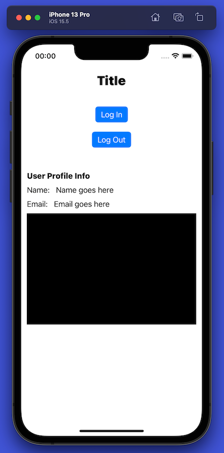 The starter app’s initial screen, with all the UI controls in their default states.