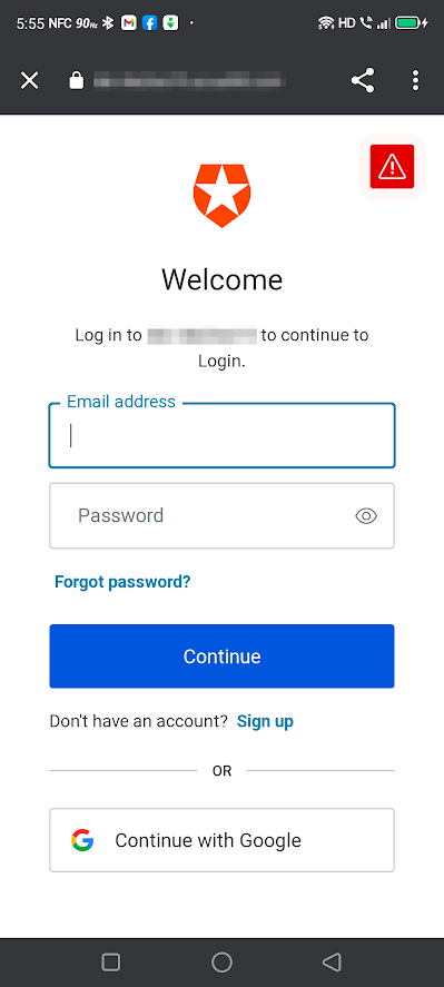 The Auth0 login web page.