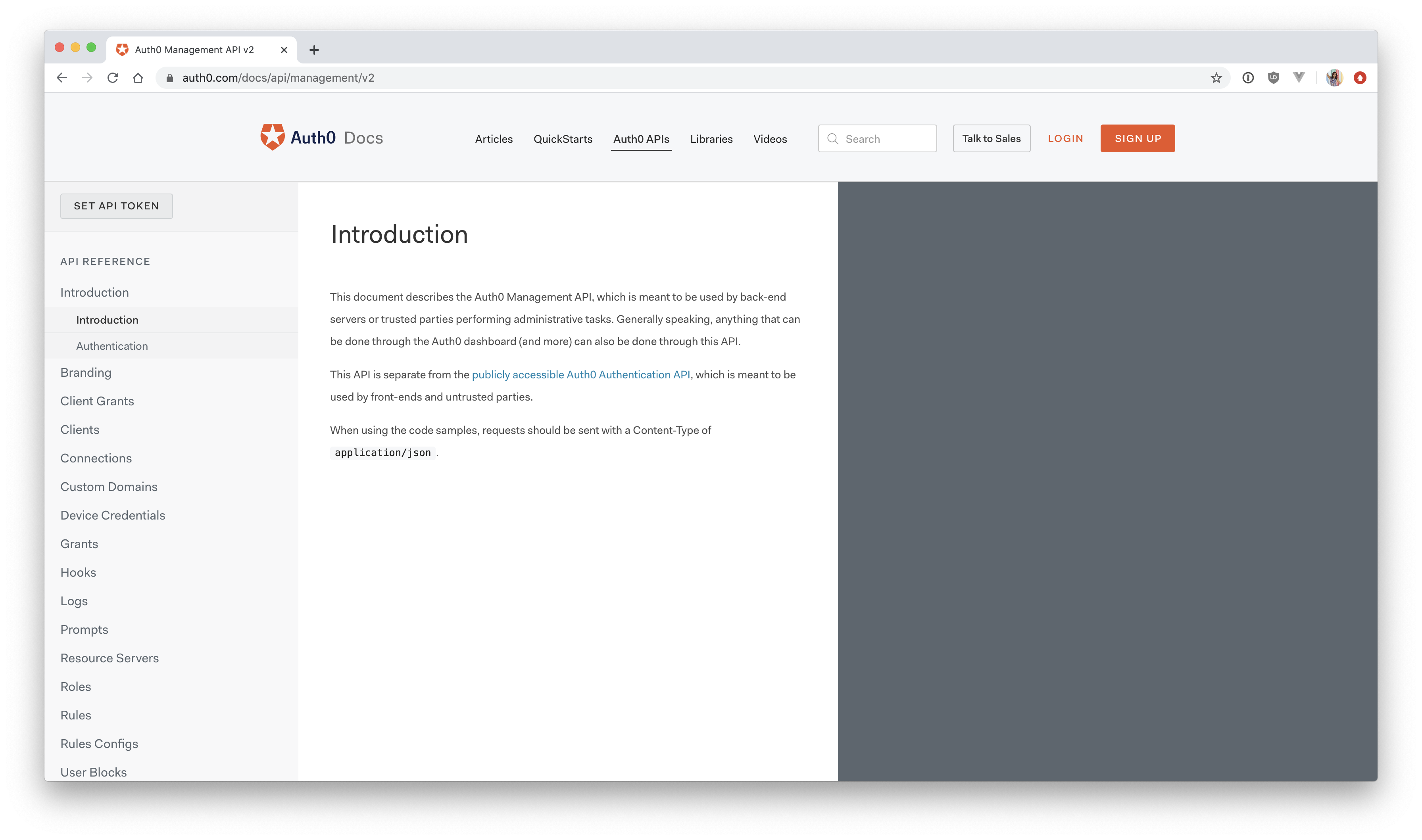 Auth0 Management API explorer