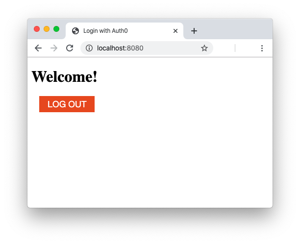 Web page with the Auth0 logout button