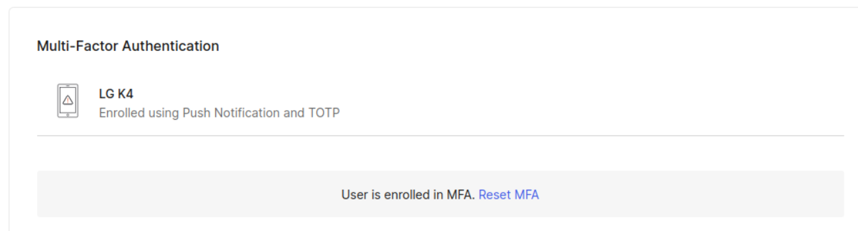 User with multi-factor authenticator enabled