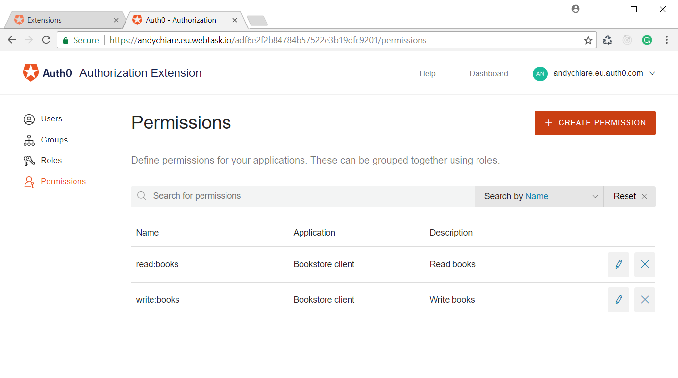 Configuring permissions and roles