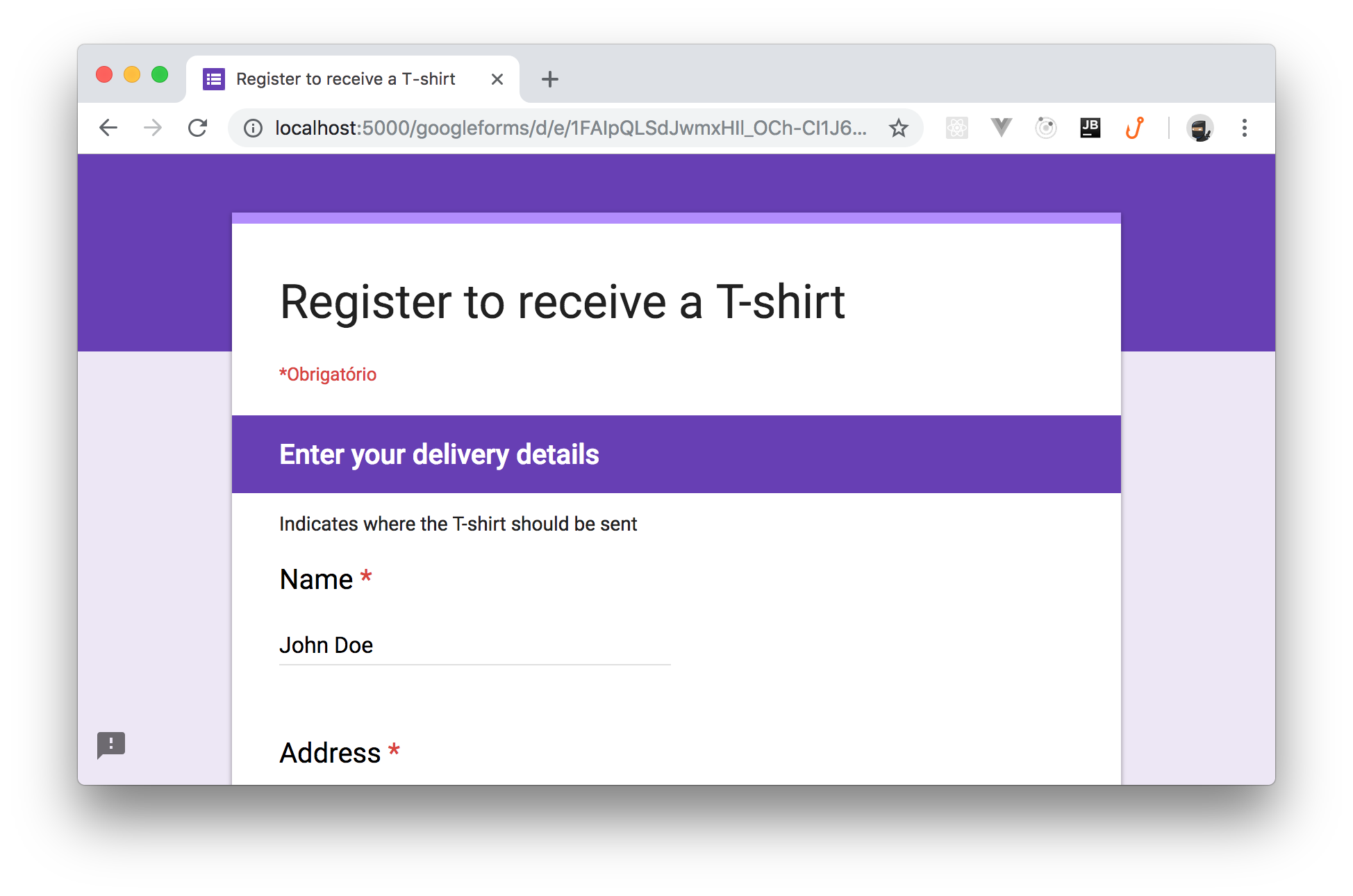 Pre-filling a Google Forms field with a reverse proxy built on .NET Core.