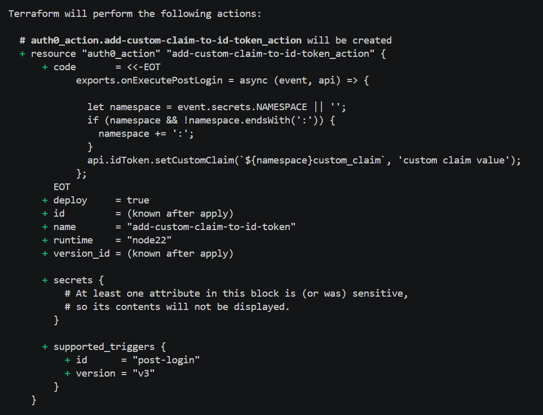 Terraform Performing Actions