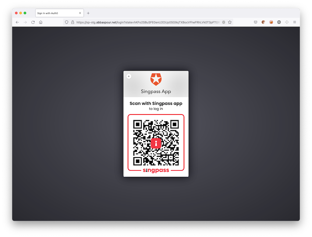 singpass QR in lock