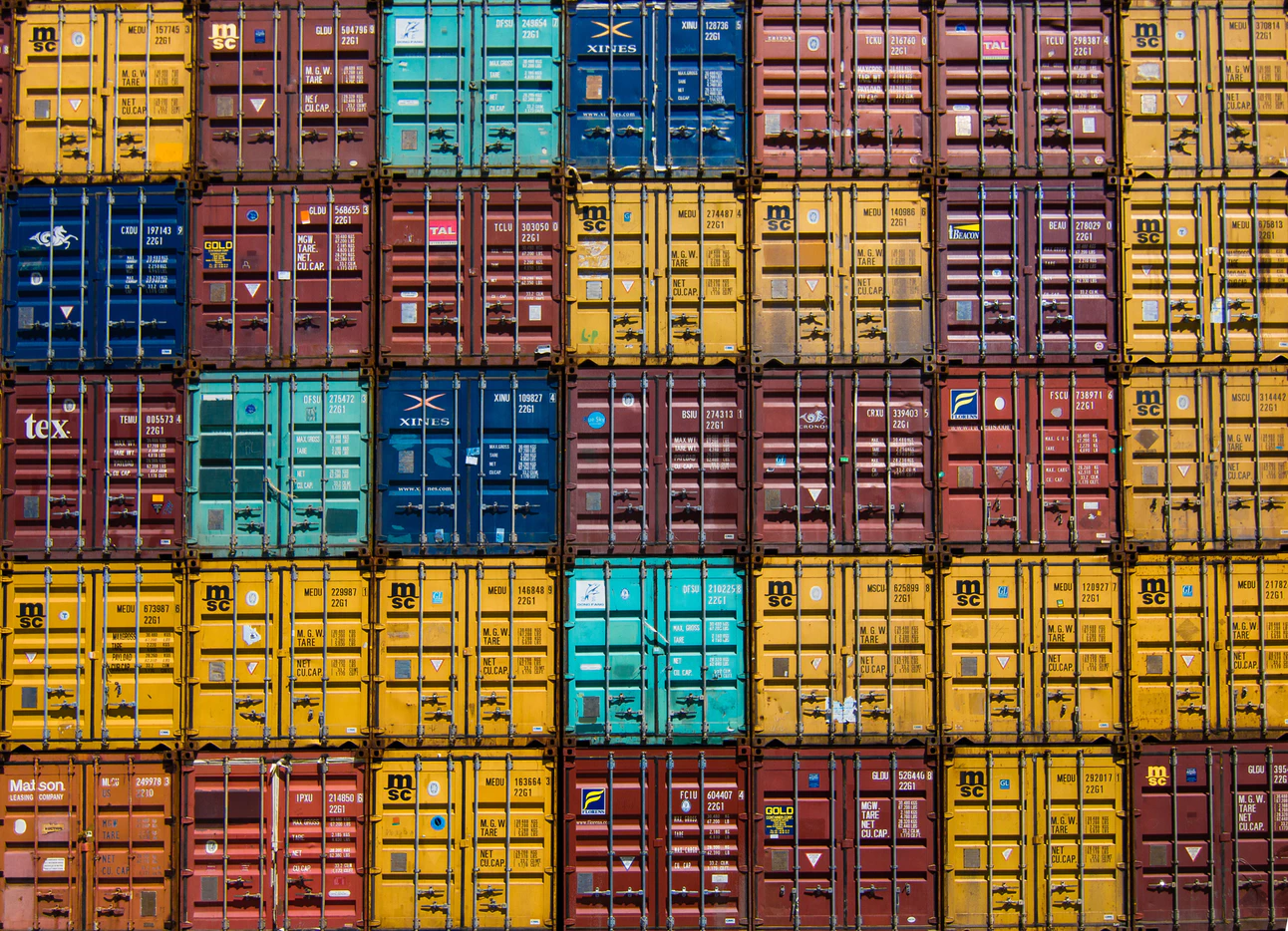 Containers on a dock