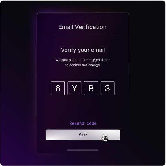 In-app authentication step-up challenge prompt requesting MFA before updating sensitive financial settings.