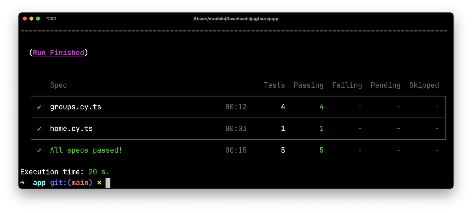 Cypress tests running in Electron