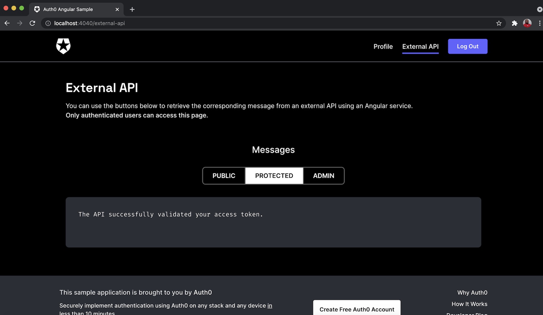 View Protected Endpoint Response