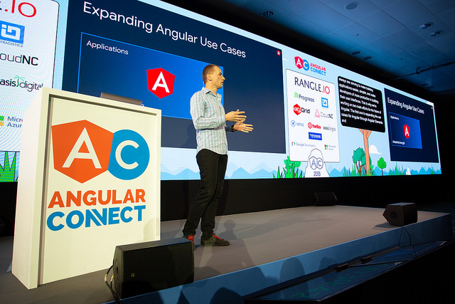 Igor Minar delivering the opening Keynote at AngularConnect