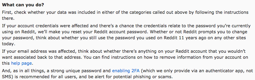 Reddit data breach mitigation steps notice