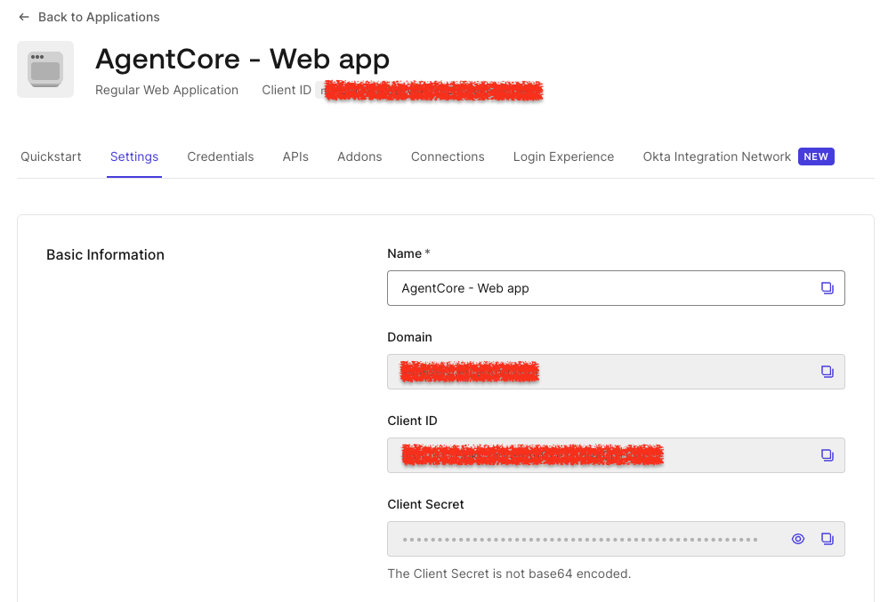 Auth0: Configuration Parameters for the Auth0 Web Application