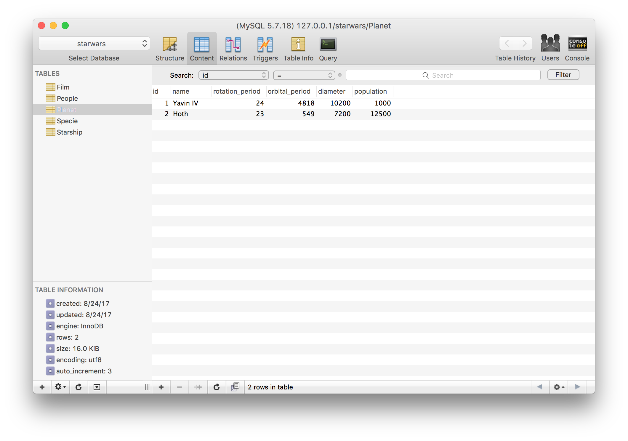 Tables and Data