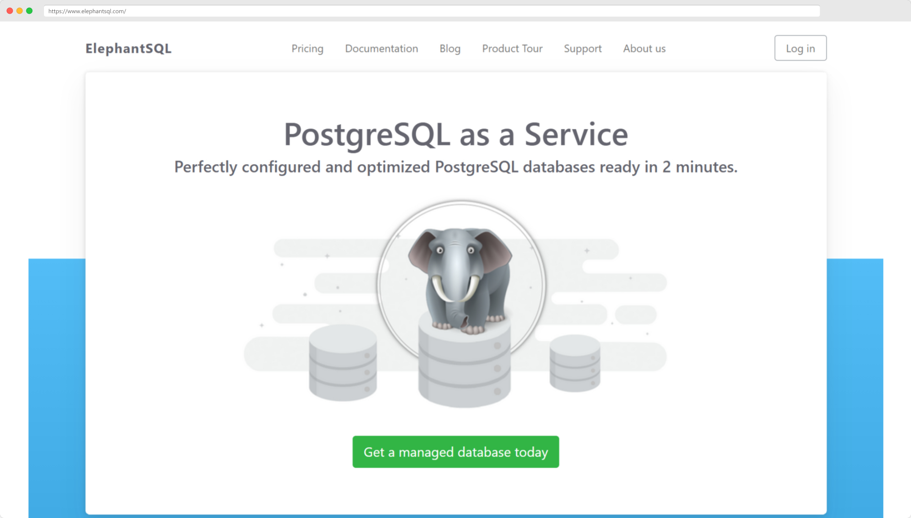 Elephant sql home page