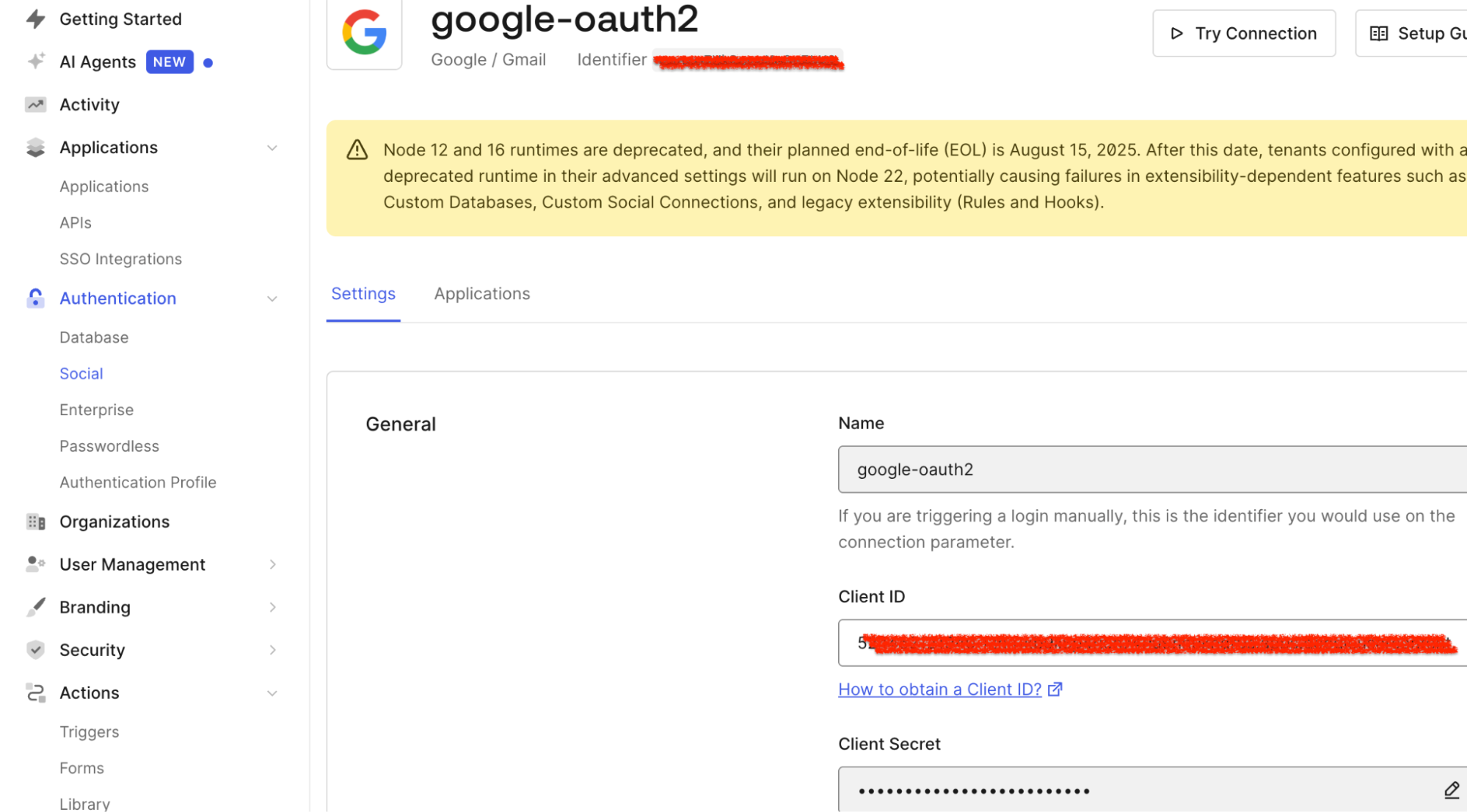 Auth0: Setting up a Google Cloud Connection
