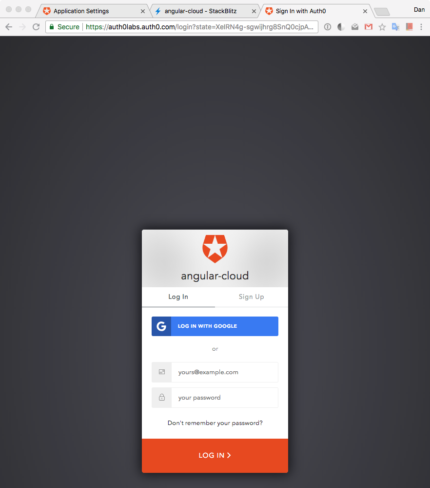 Auth0 Universal Login page