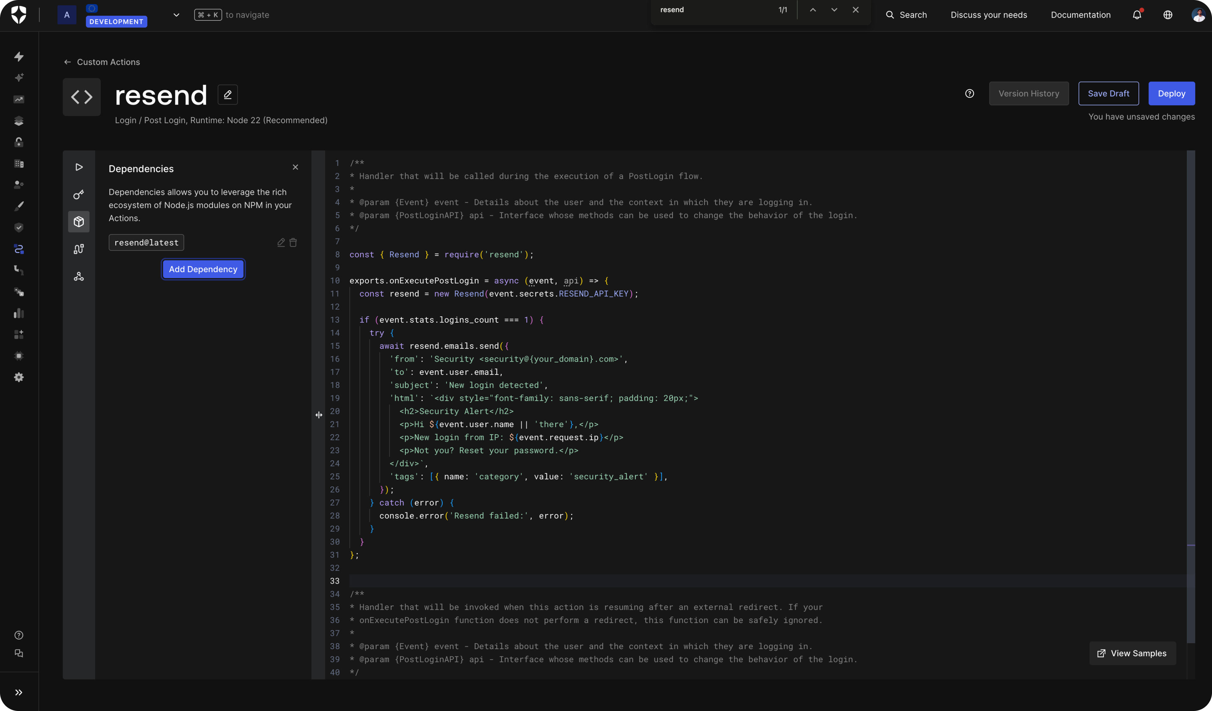 Add Resend API Key