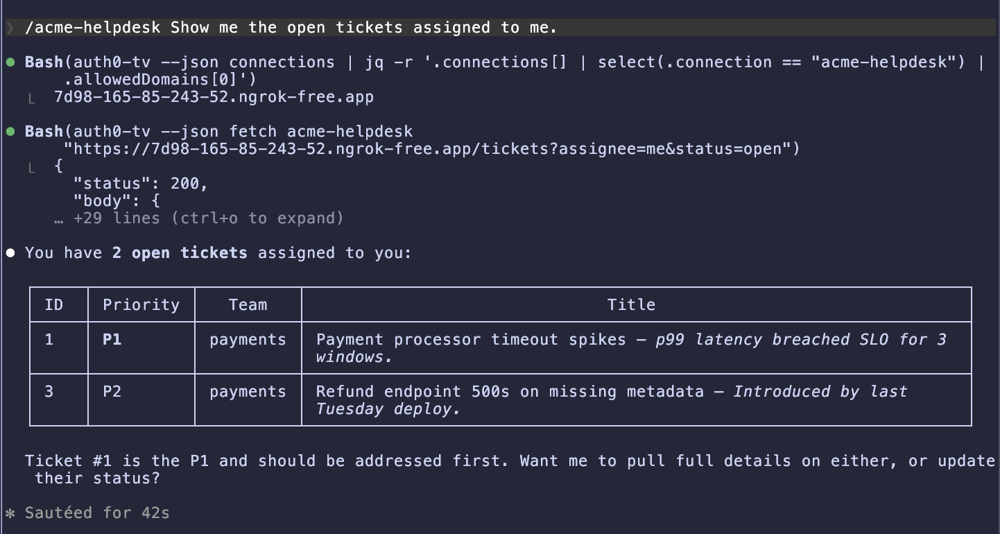 Claude Code listing open tickets assigned to the user