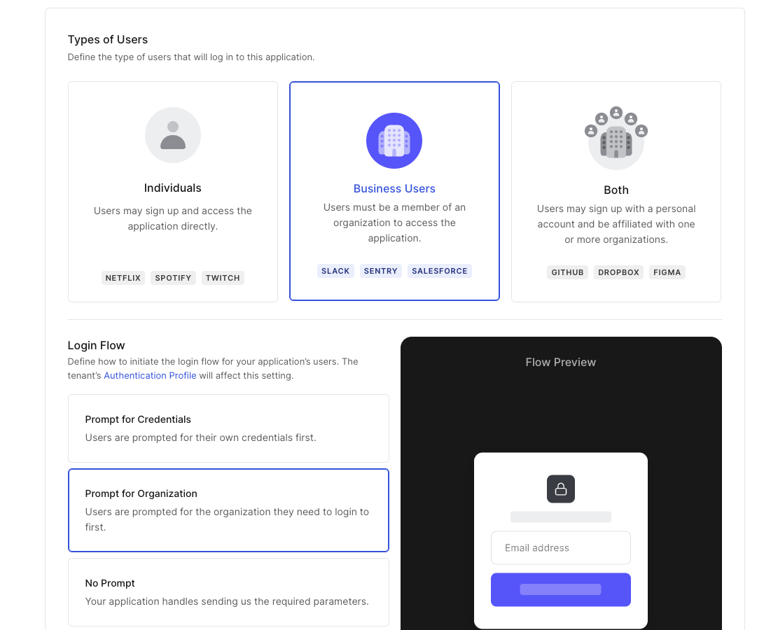 Auth0 Management Dashboard - Applications - Login Experience