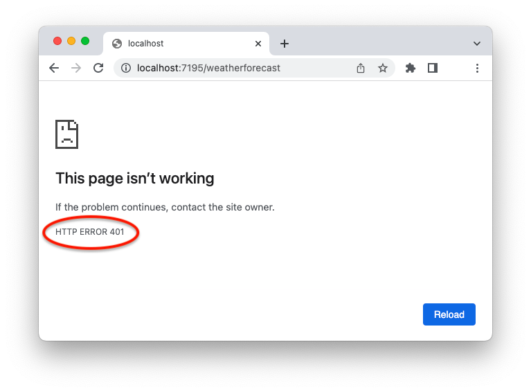 Minimal Web API with unauthorized output