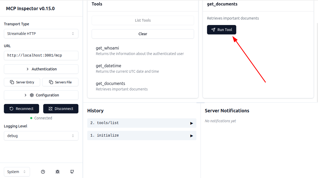 Inspector with tools listed