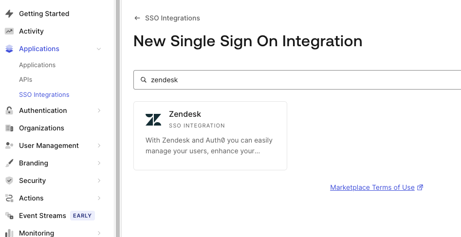 Configuring Zendesk SSO on the Auth0 dashboard