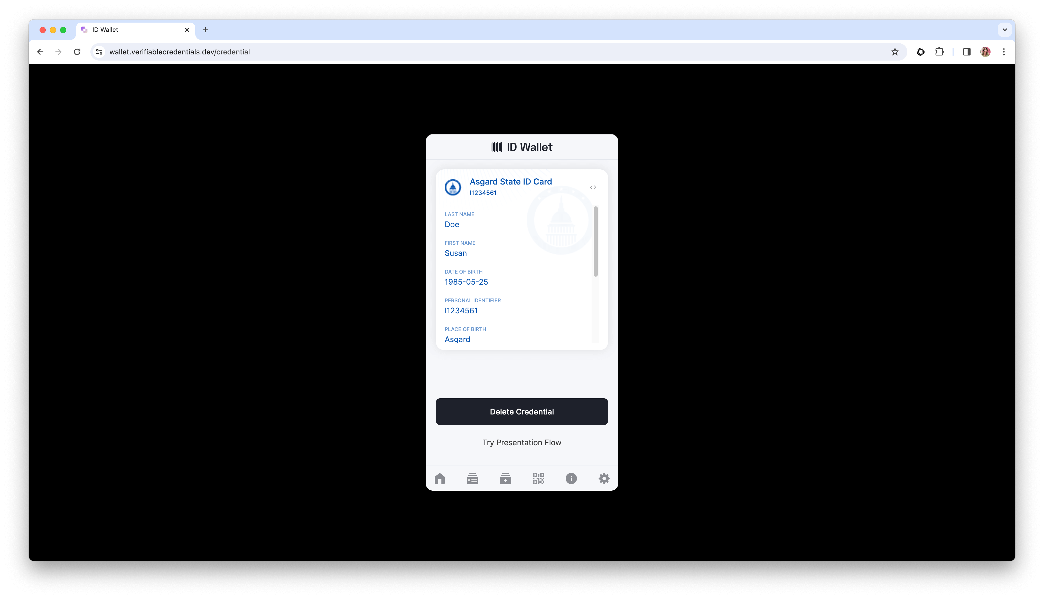 ID Wallet VC created