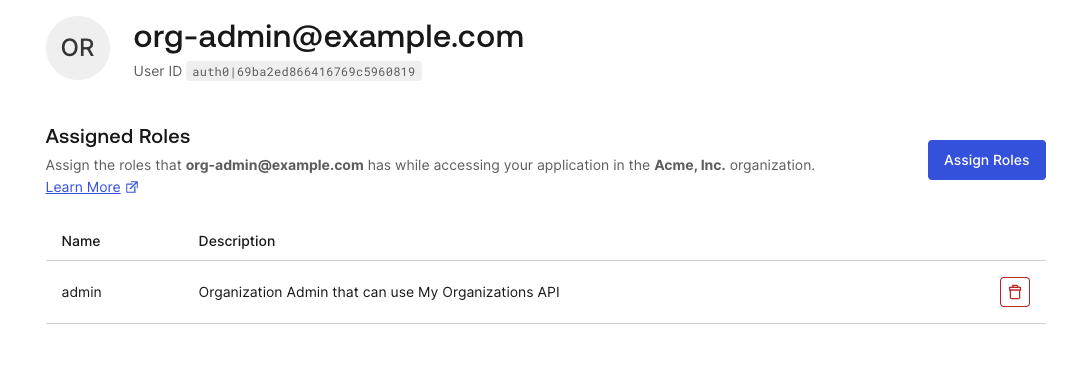 Auth0 Management Dashboard - Add an admin role to a test user