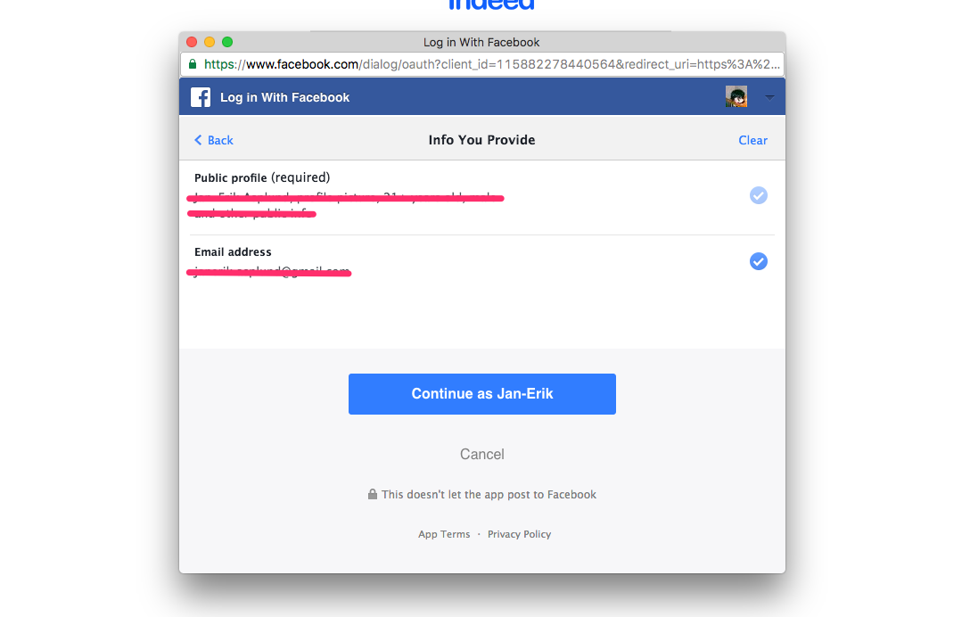 Lock's facebook login button violates Facebook policy - Auth0