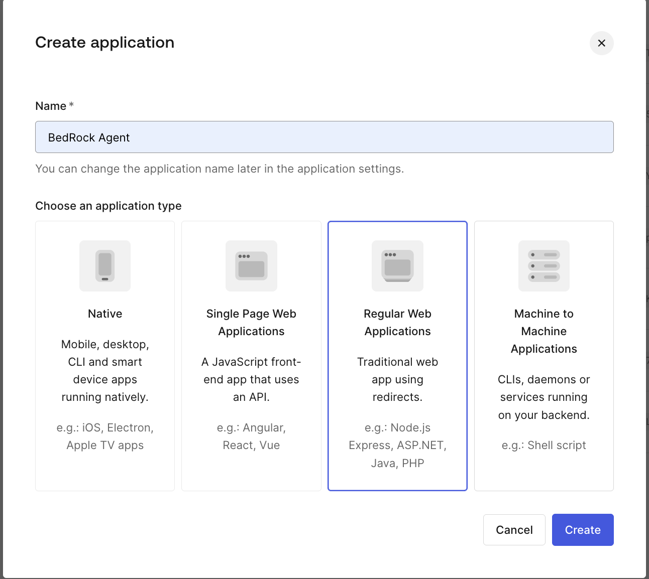 Creating an application in the Auth0 console