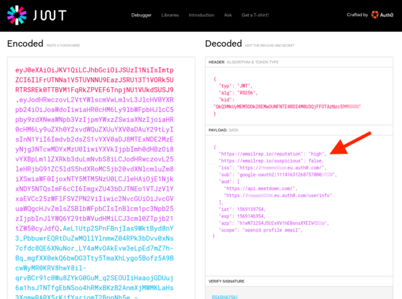 Decoding a JWT on jwt.io