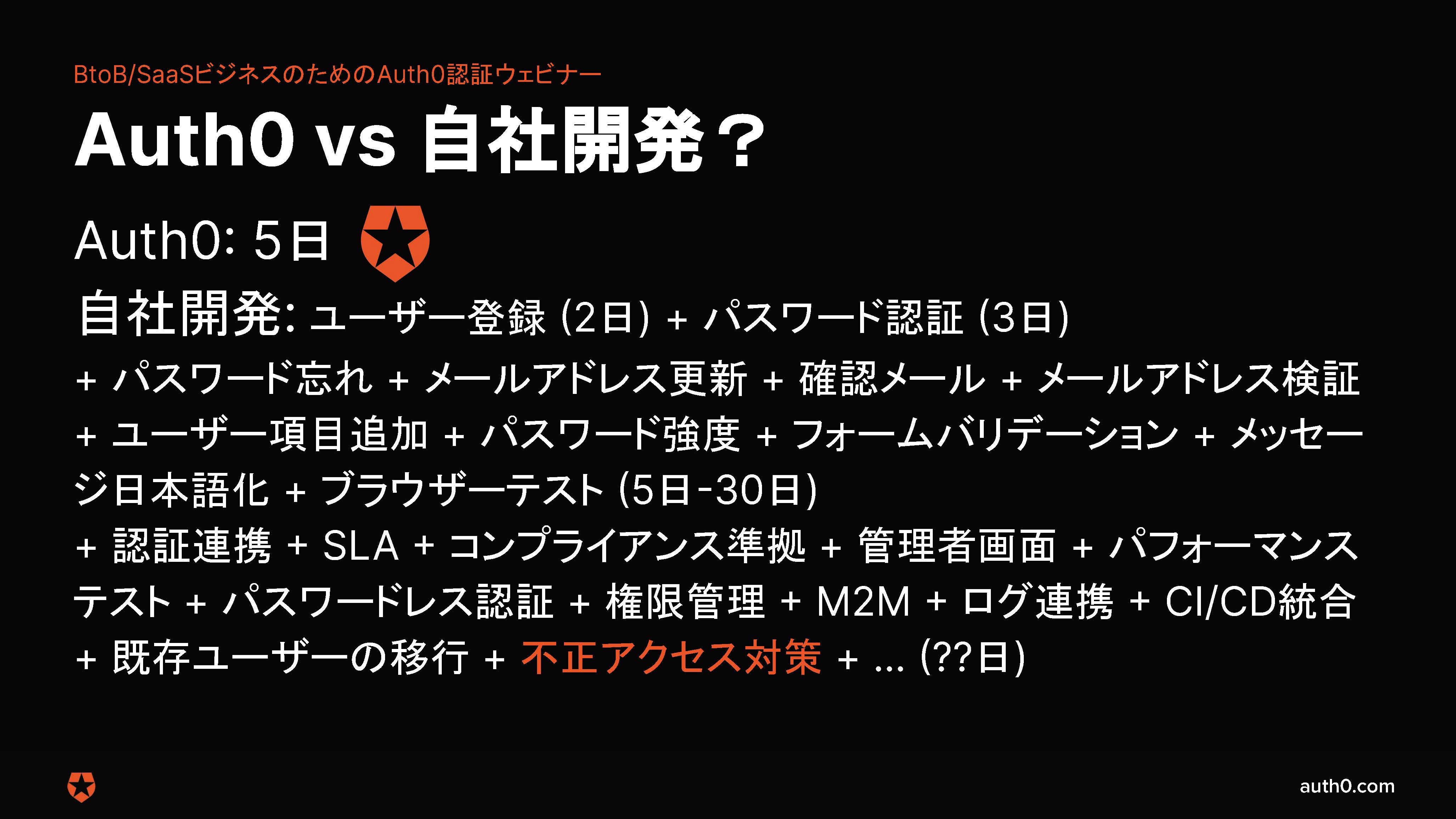 Auth０ vs 自社開発