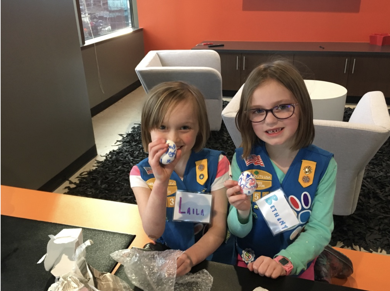 Scouts showing off more eggs that survived