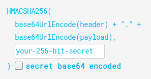 Default secret for HS256 example