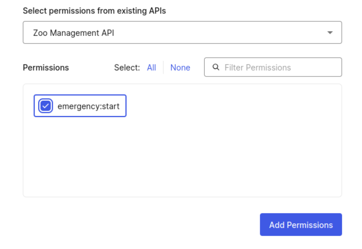 Adding permission emergency:start to API
