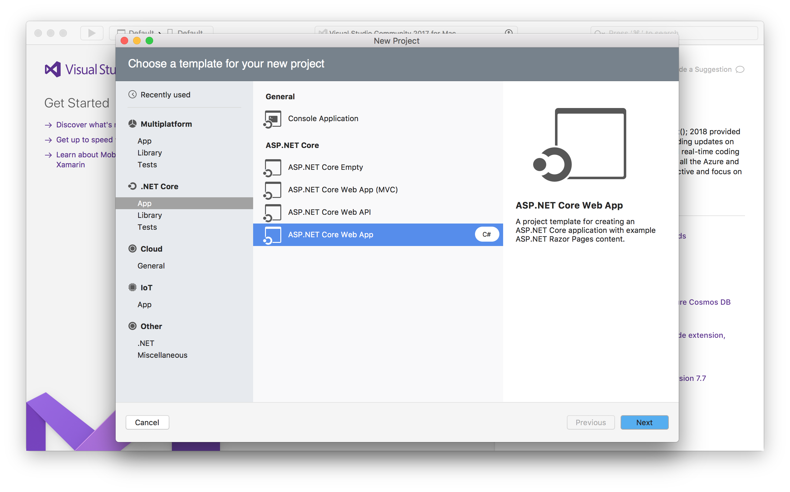 Using the empty ASP.NET Core template to create a reverse proxy