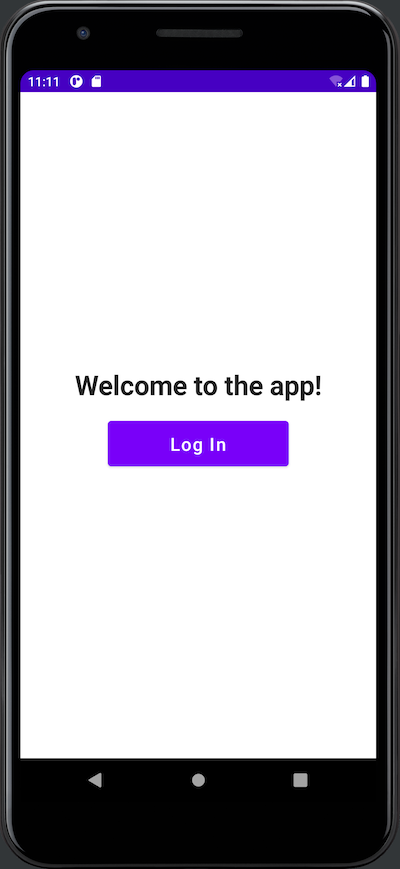 The starter app’s initial screen.