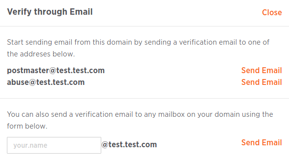 Sending a verification email