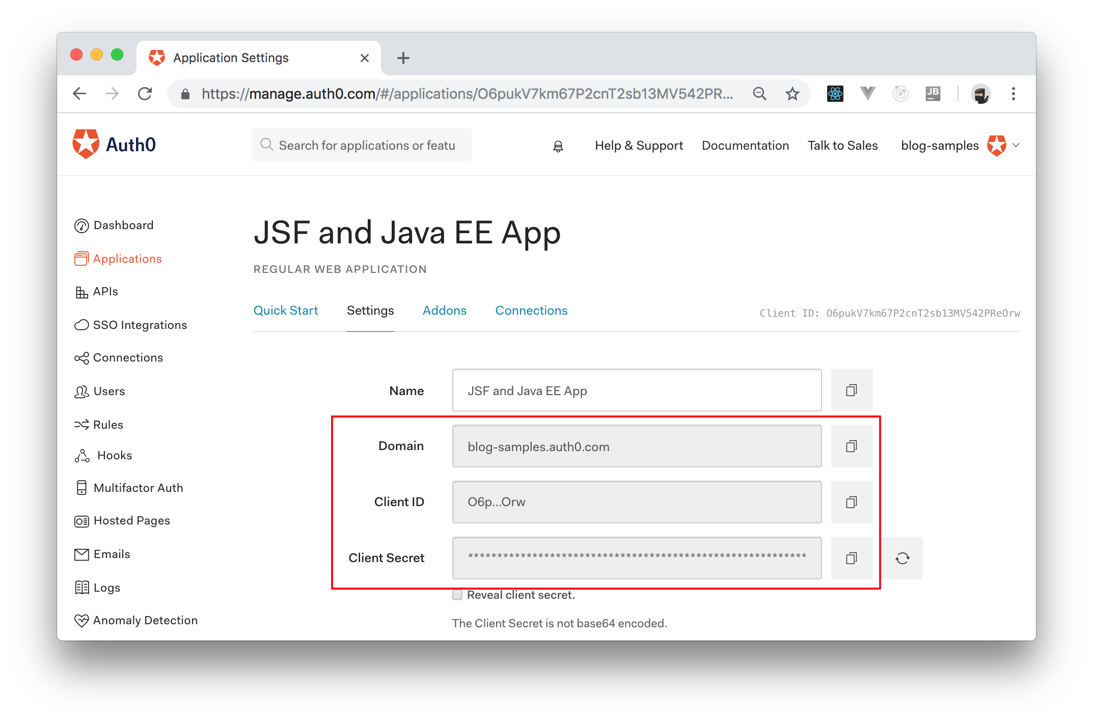 Securing JavaServer Faces and JavaEE with Auth0.