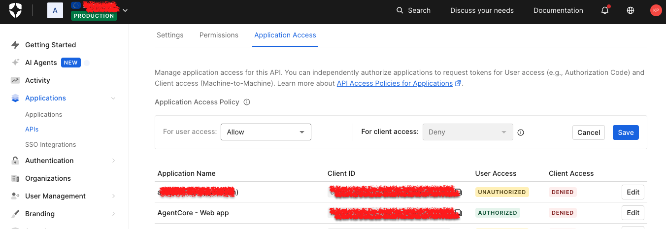 Auth0: Authorize Application to the My Account API