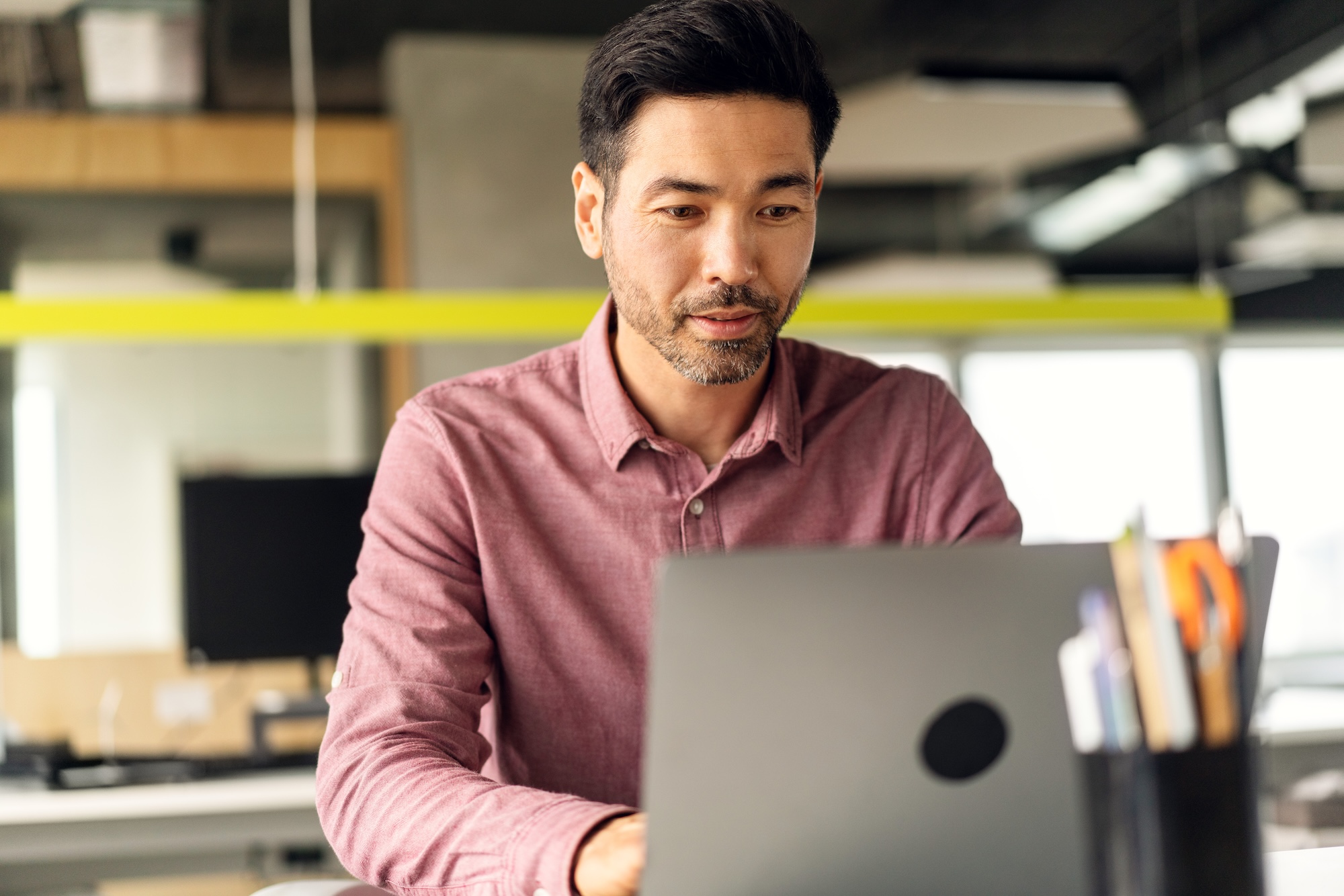 Man looking at a laptop screen