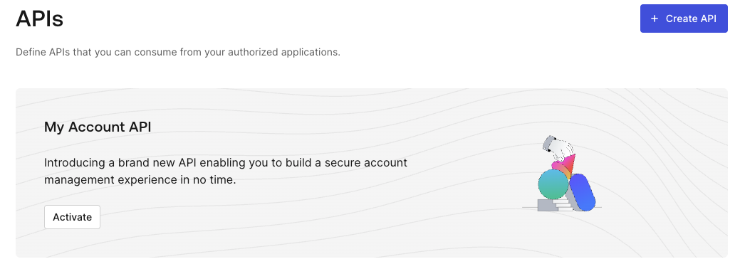 Activate the My Account API in the Auth0 dashboard
