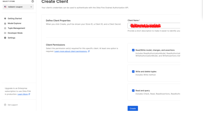 FGA Authorization Model Settings