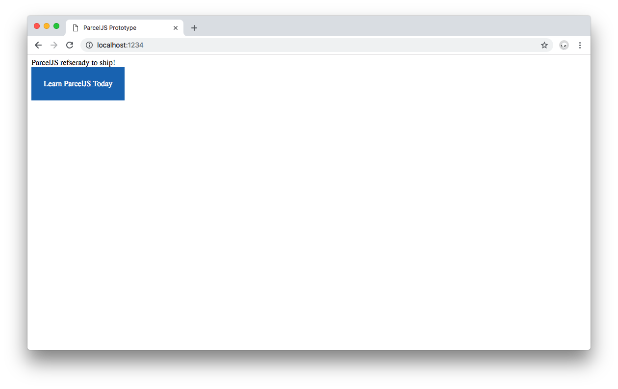 ParcelJS browser output with styling.