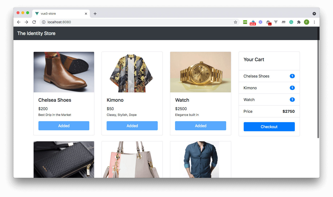"Items selection - E-commerce App"