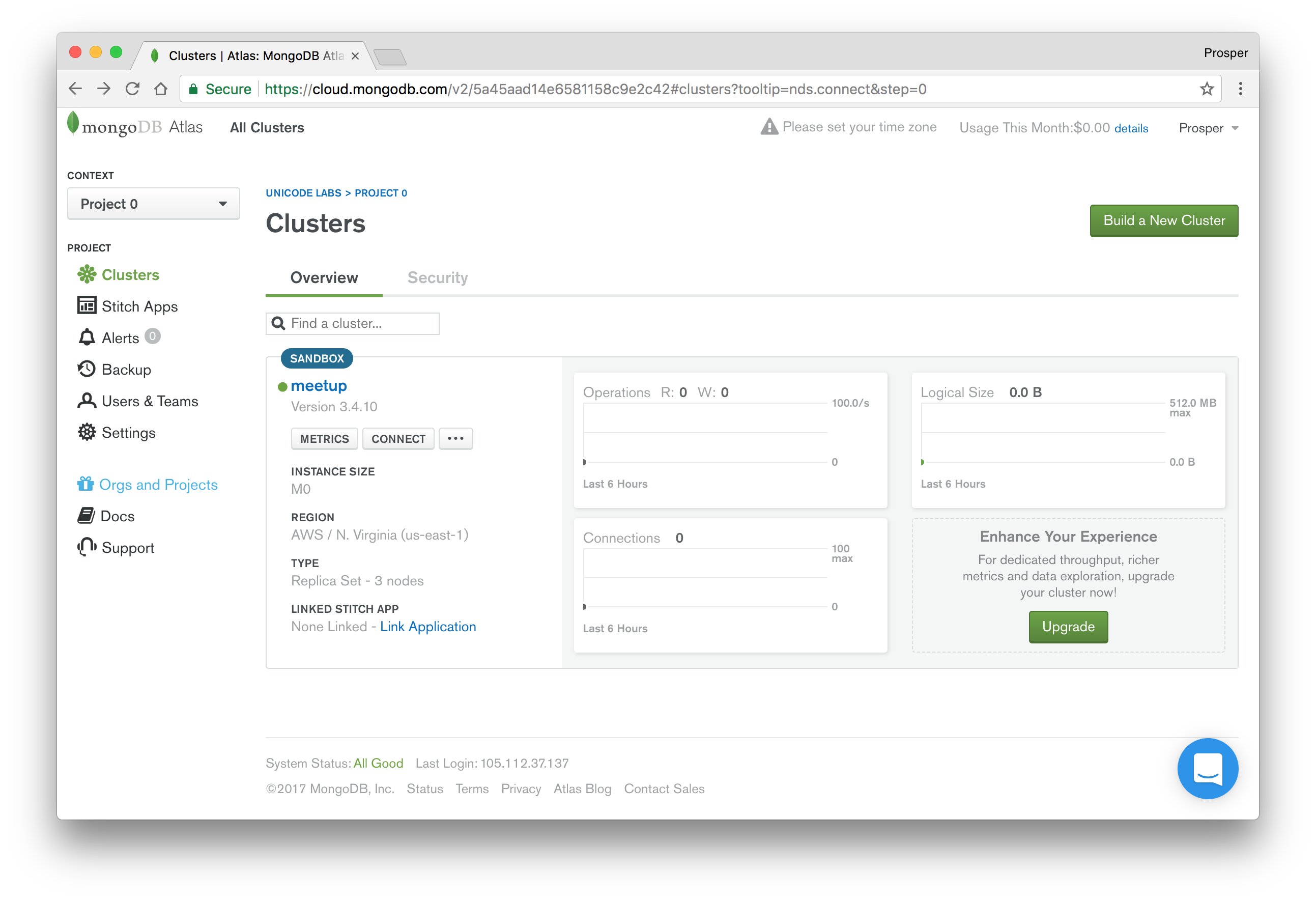 JavaScript Deploy - Atlas dashboard