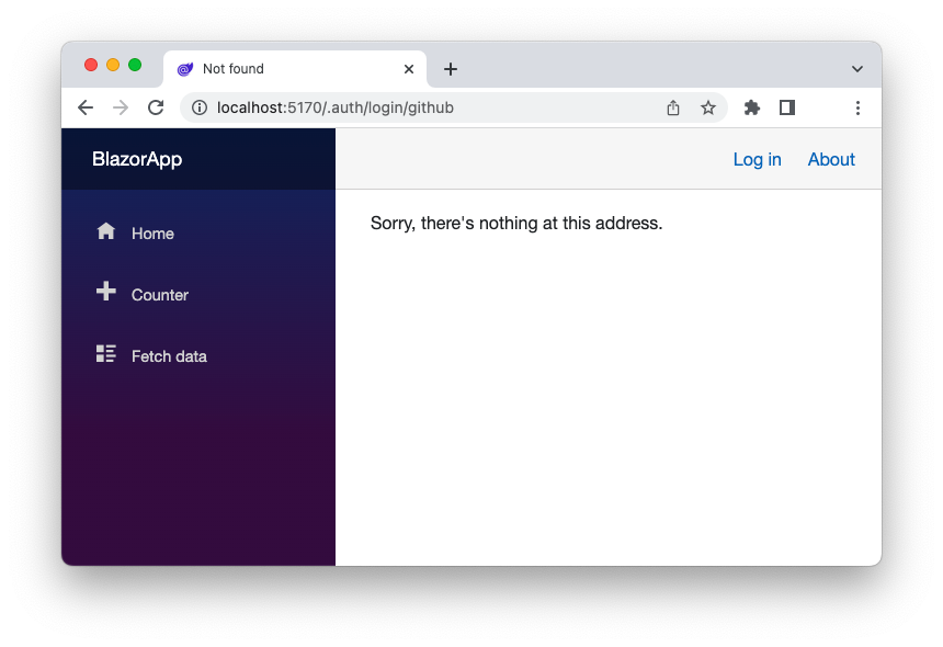 No login is available in the Blazor WebAssembly app